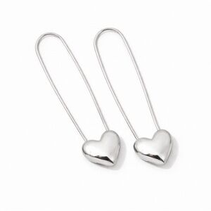 New! Bloom Social Gold Heart Safety Pin Earrings NWOT (3049)